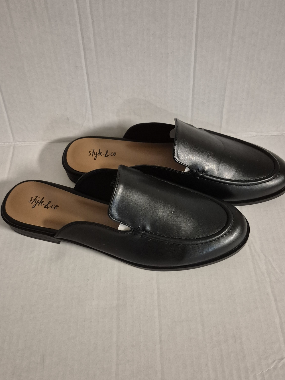 Style & Co. Black Slip-On Mule Loafers Women's